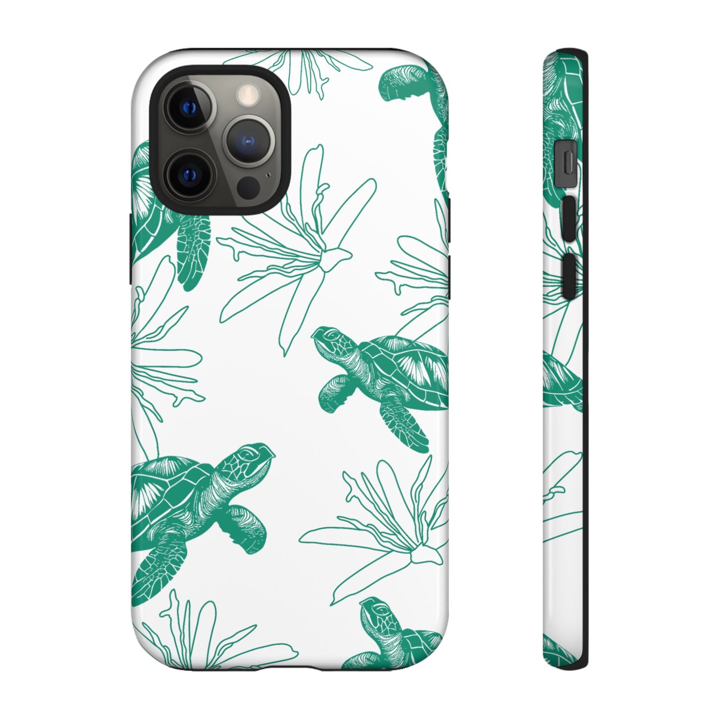 Sea Turtle Pattern Tough Phone Case — Teal Coastal Protection