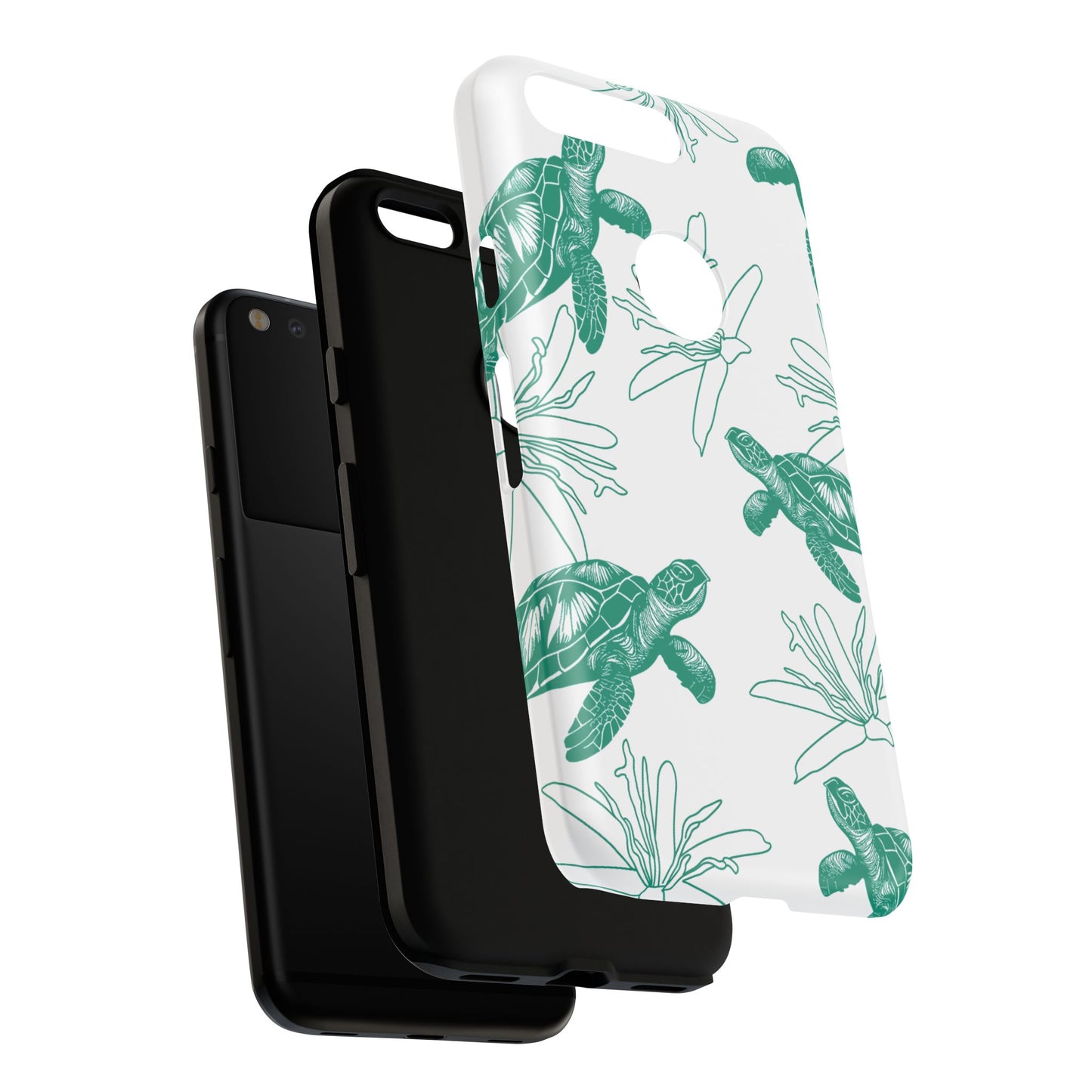 Sea Turtle Pattern Tough Phone Case — Teal Coastal Protection
