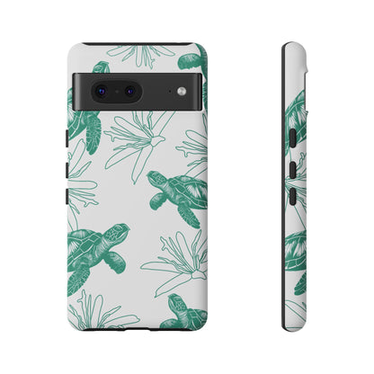 Sea Turtle Pattern Tough Phone Case — Teal Coastal Protection