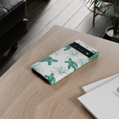 Sea Turtle Pattern Tough Phone Case — Teal Coastal Protection