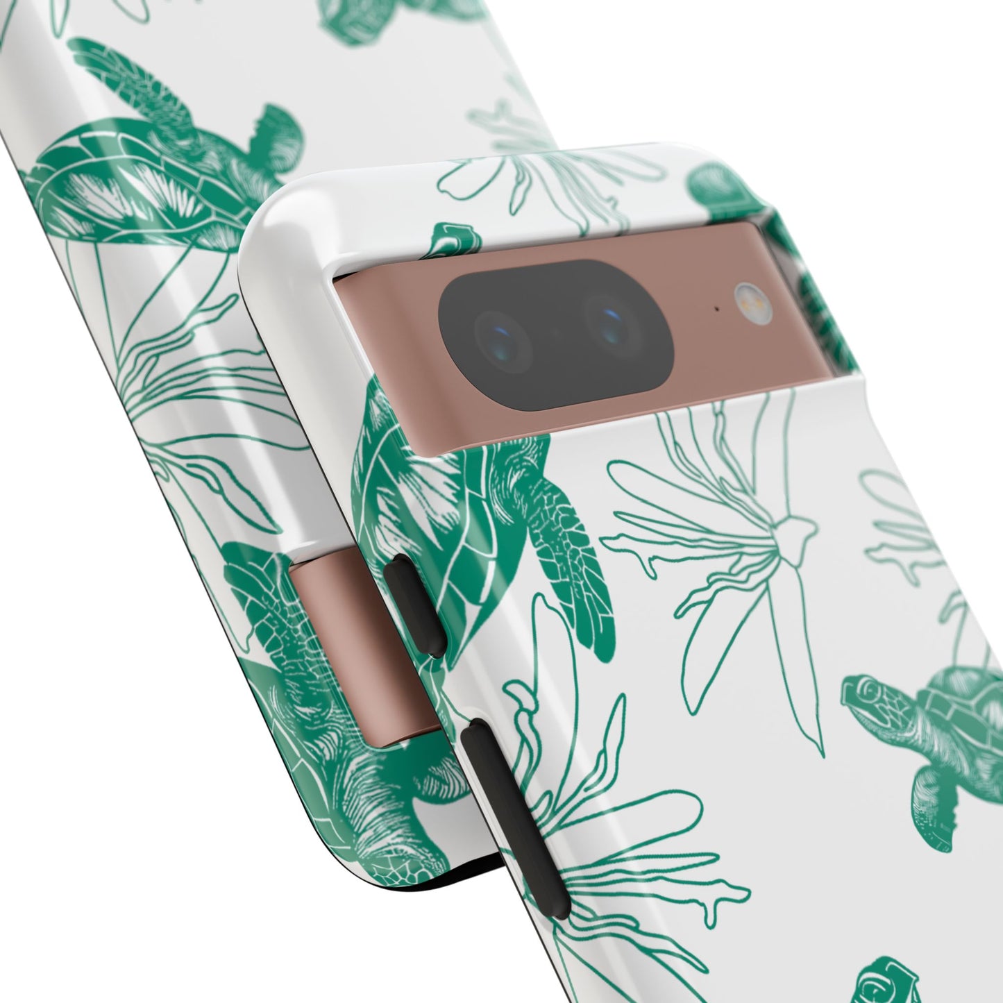Sea Turtle Pattern Tough Phone Case — Teal Coastal Protection