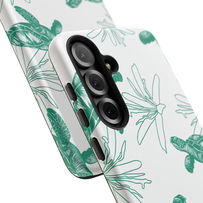 Sea Turtle Pattern Tough Phone Case — Teal Coastal Protection