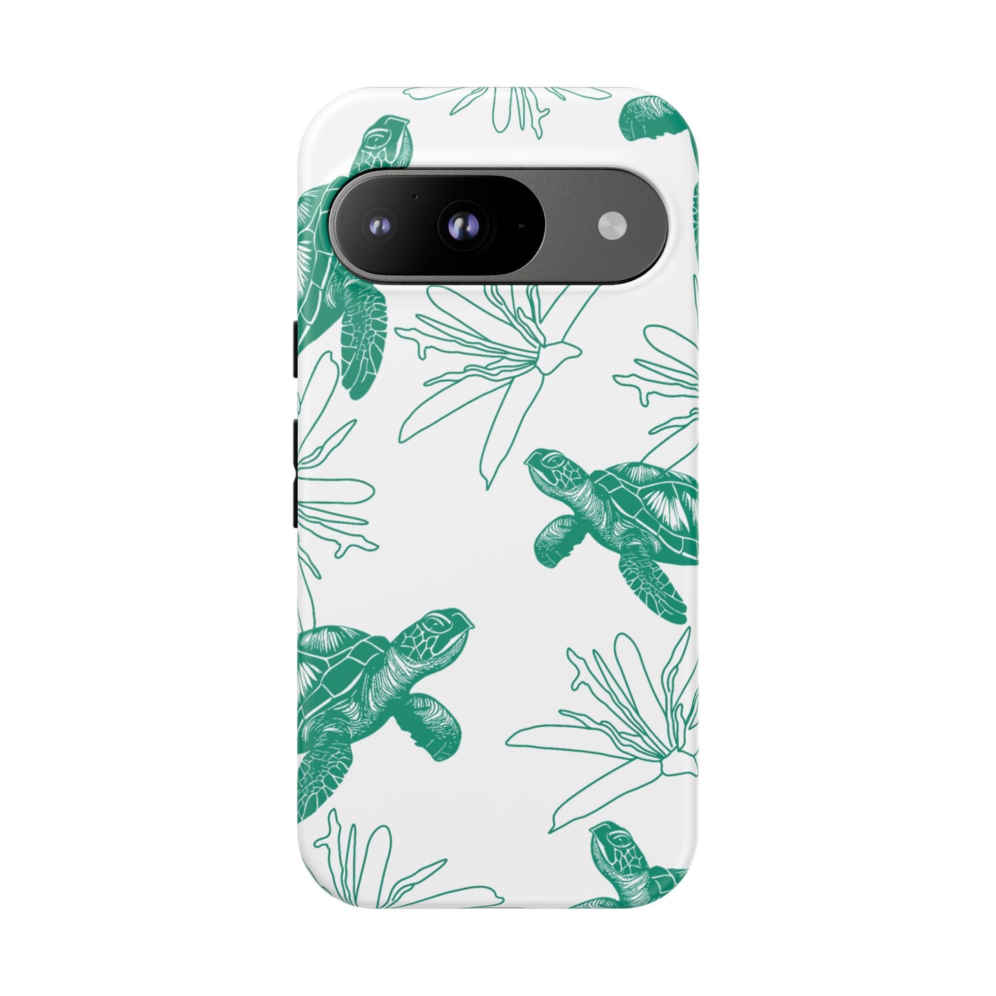 Sea Turtle Pattern Tough Phone Case — Teal Coastal Protection