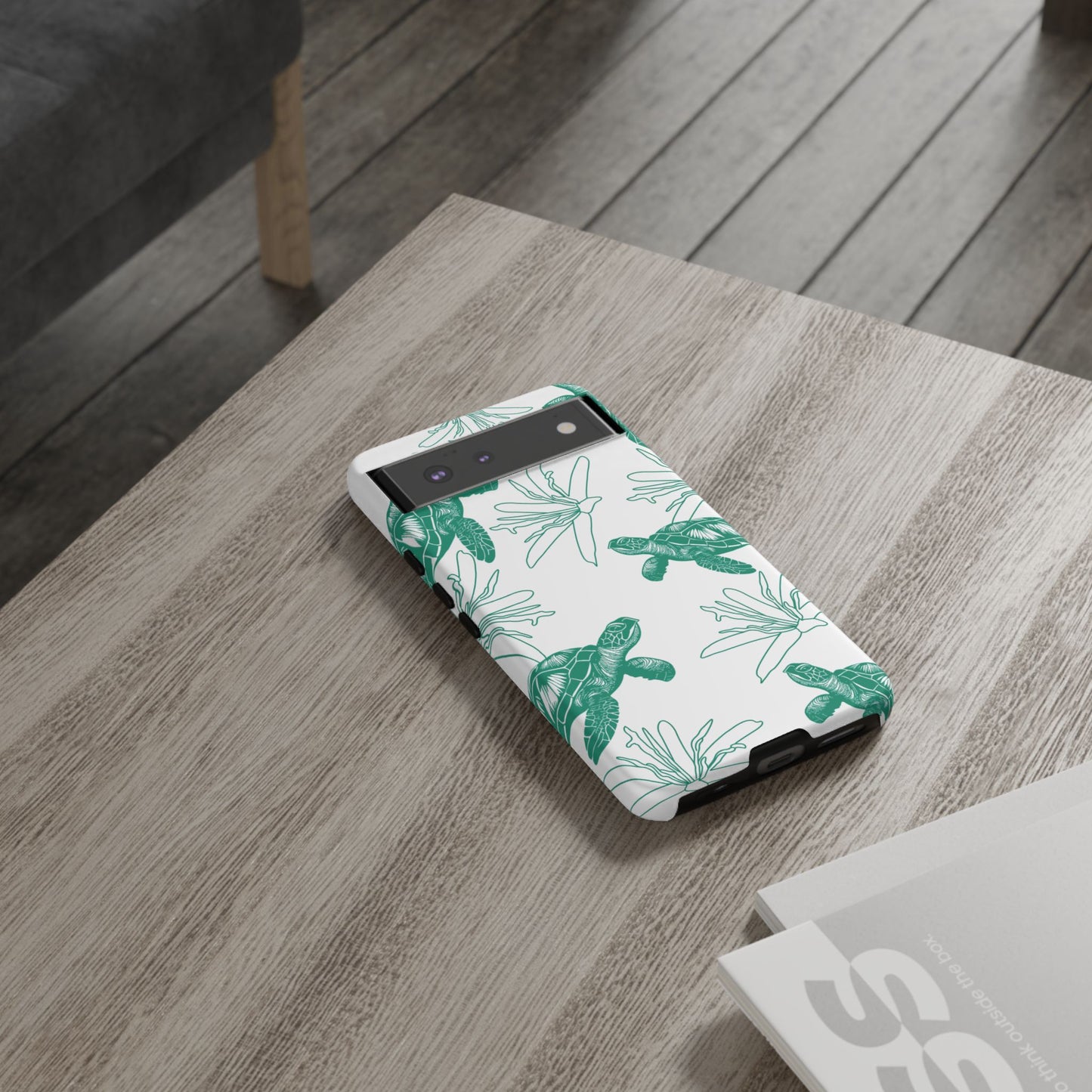 Sea Turtle Pattern Tough Phone Case — Teal Coastal Protection