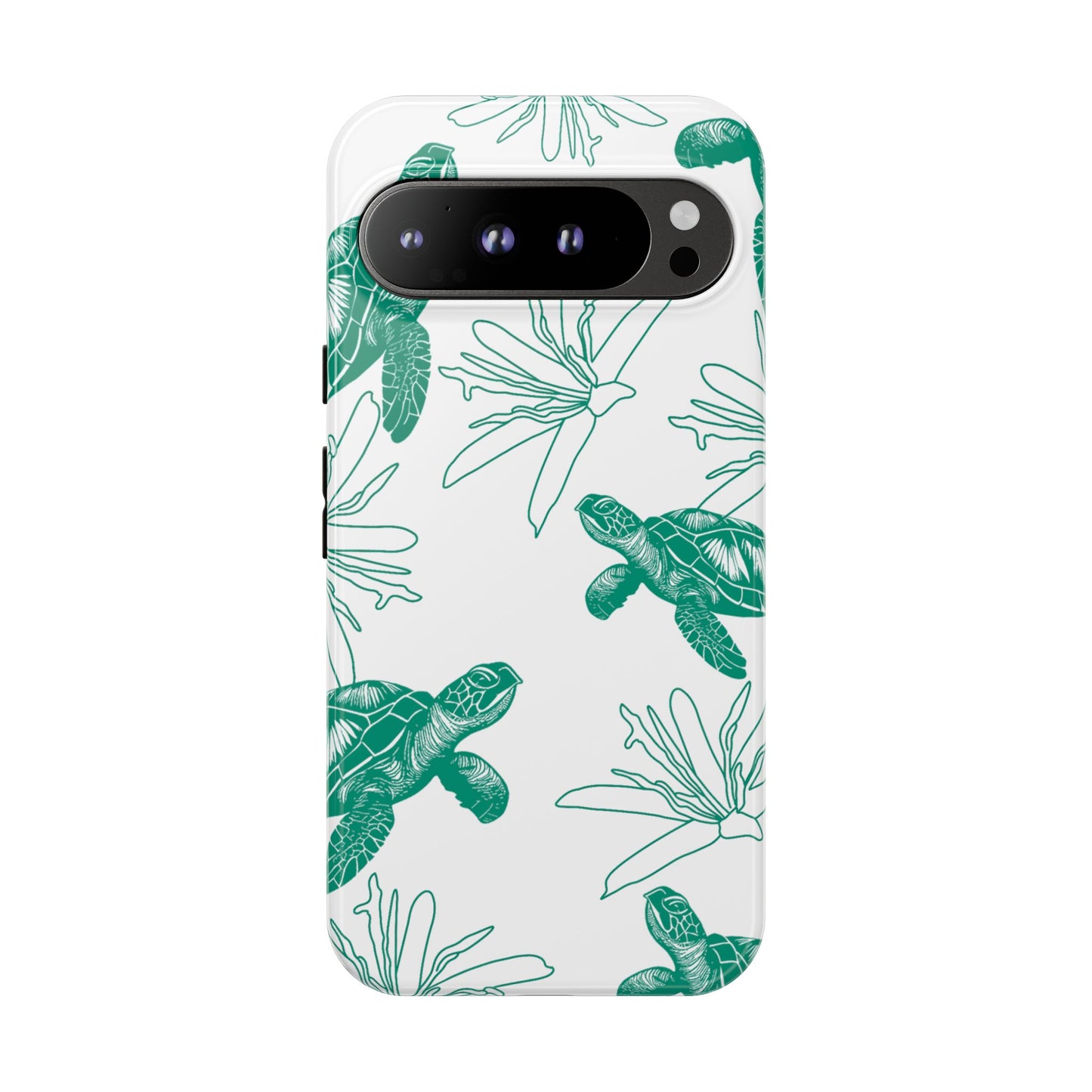 Sea Turtle Pattern Tough Phone Case — Teal Coastal Protection