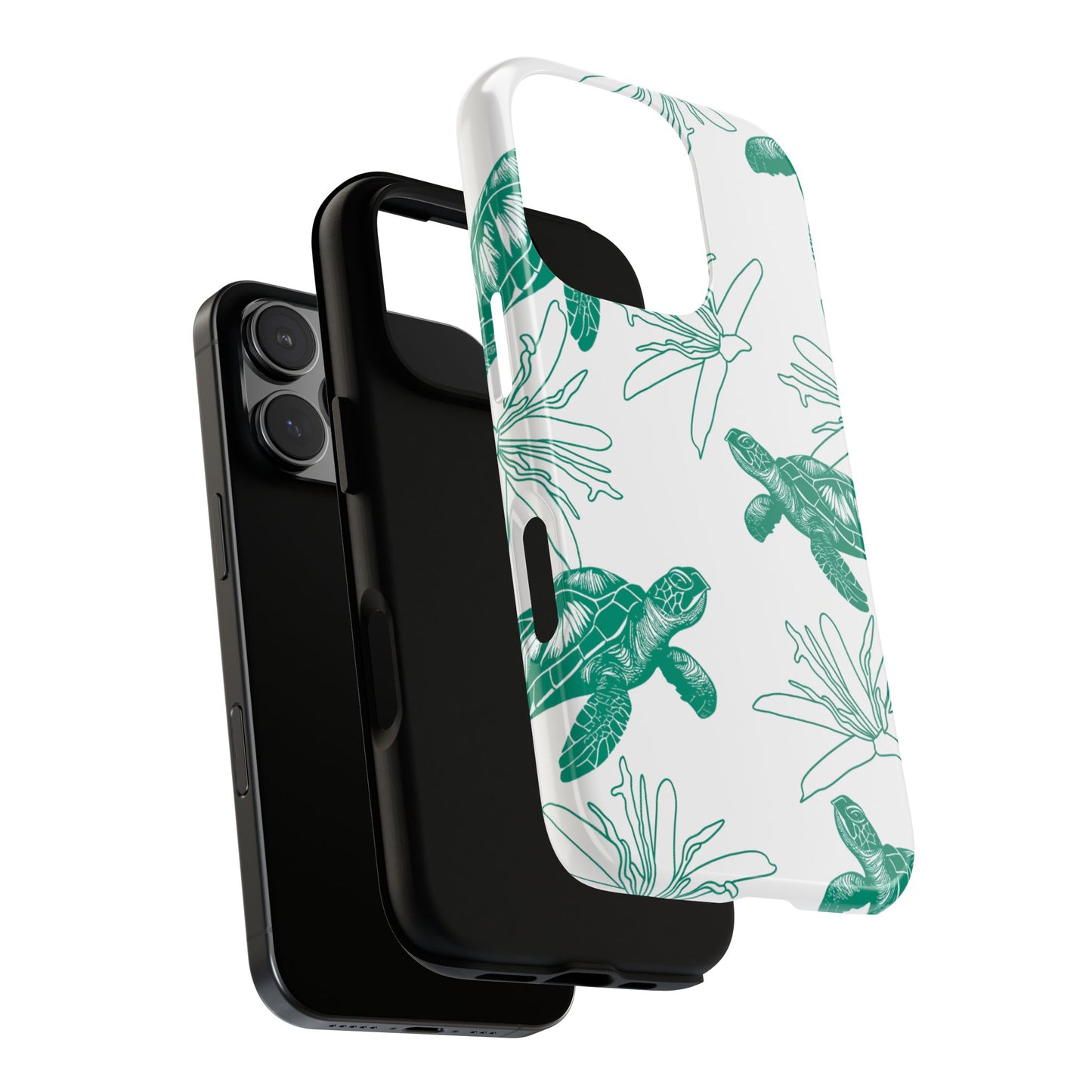 Sea Turtle Pattern Tough Phone Case — Teal Coastal Protection
