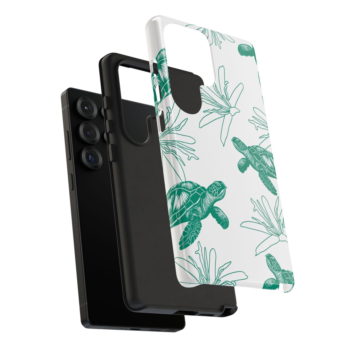Sea Turtle Pattern Tough Phone Case — Teal Coastal Protection