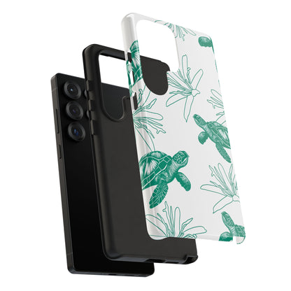 Sea Turtle Pattern Tough Phone Case — Teal Coastal Protection