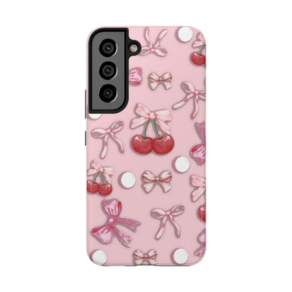 Cute Cherry & Bow Tough Phone Case