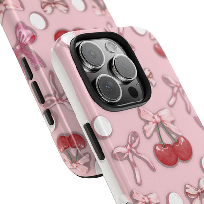 Cute Cherry & Bow Tough Phone Case