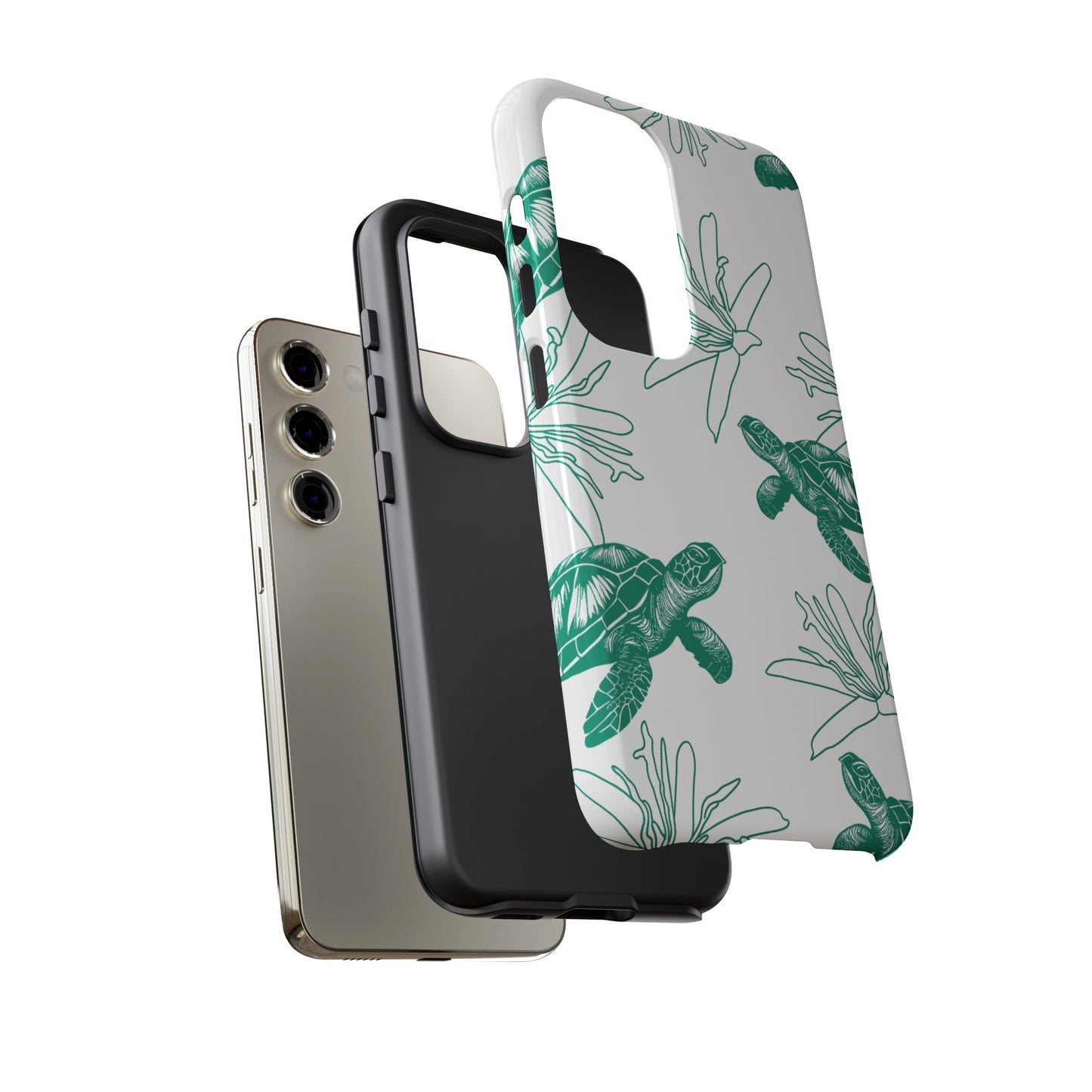 Sea Turtle Pattern Tough Phone Case — Teal Coastal Protection