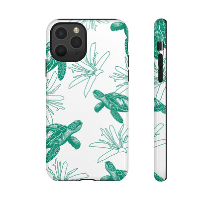 Sea Turtle Pattern Tough Phone Case — Teal Coastal Protection