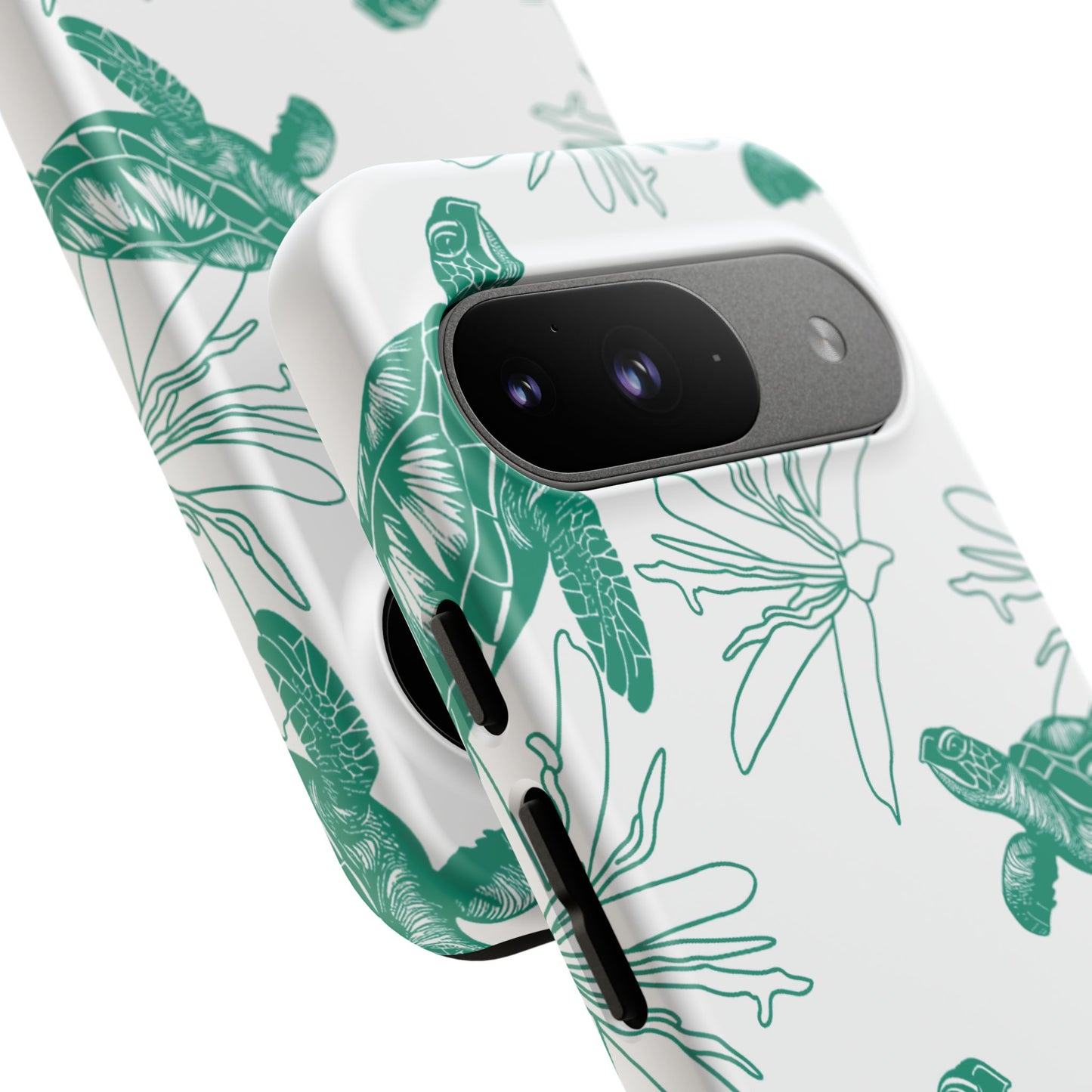 Sea Turtle Pattern Tough Phone Case — Teal Coastal Protection
