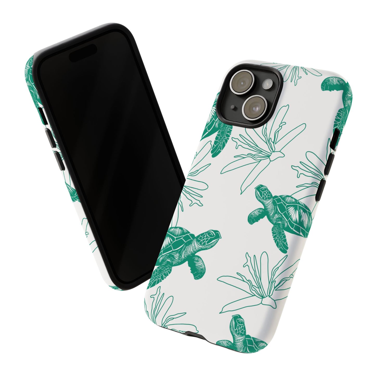 Sea Turtle Pattern Tough Phone Case — Teal Coastal Protection