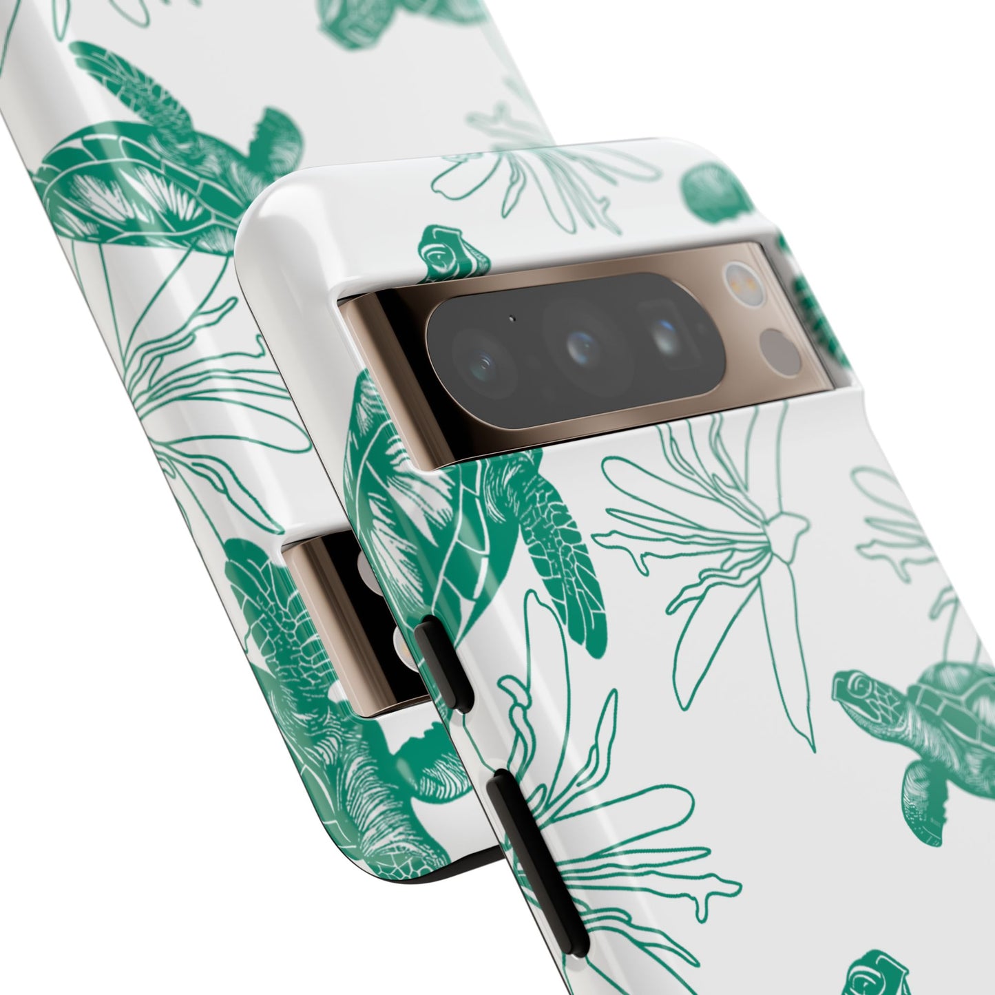 Sea Turtle Pattern Tough Phone Case — Teal Coastal Protection