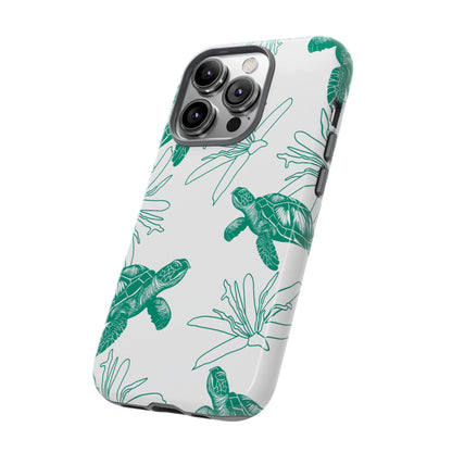 Sea Turtle Pattern Tough Phone Case — Teal Coastal Protection