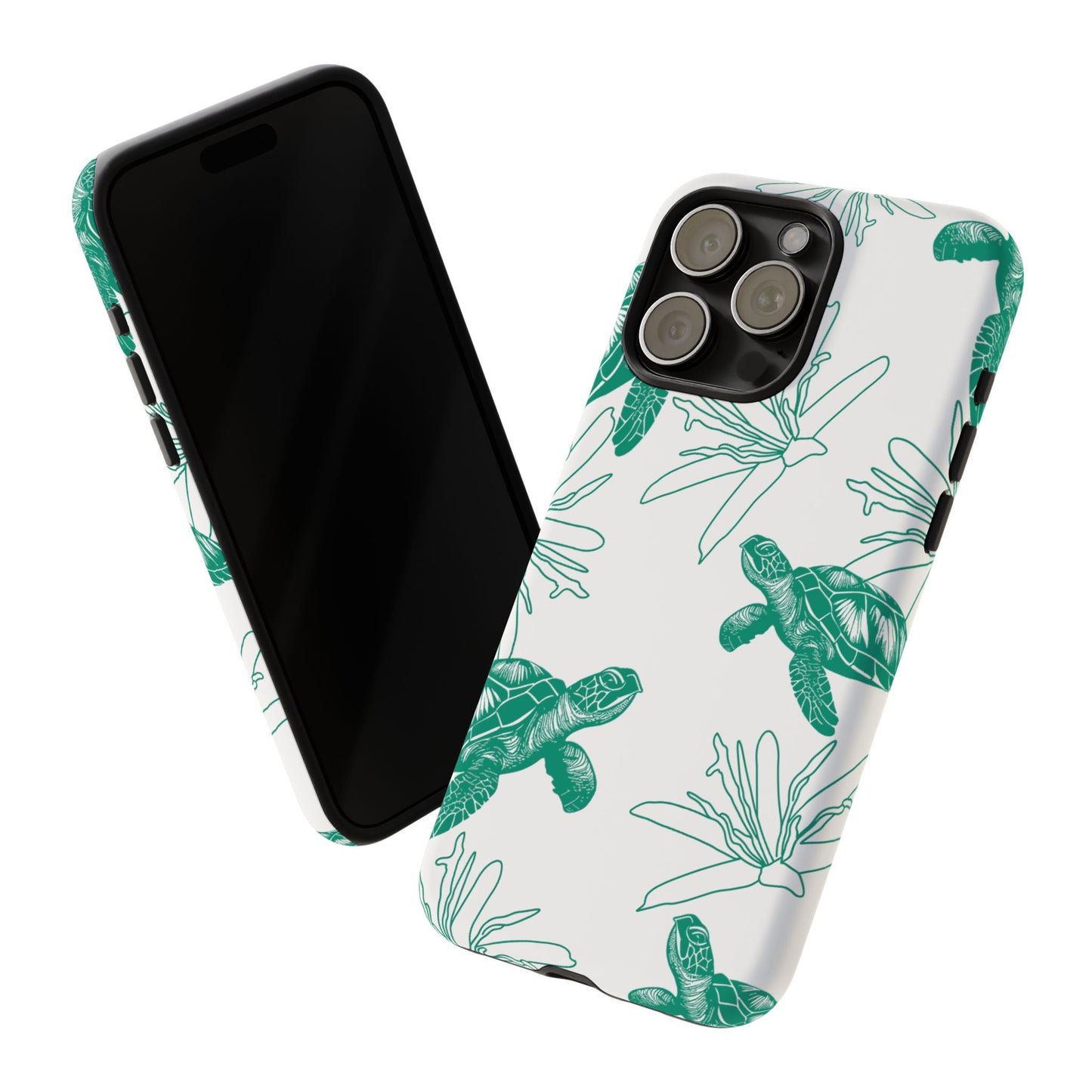 Sea Turtle Pattern Tough Phone Case — Teal Coastal Protection