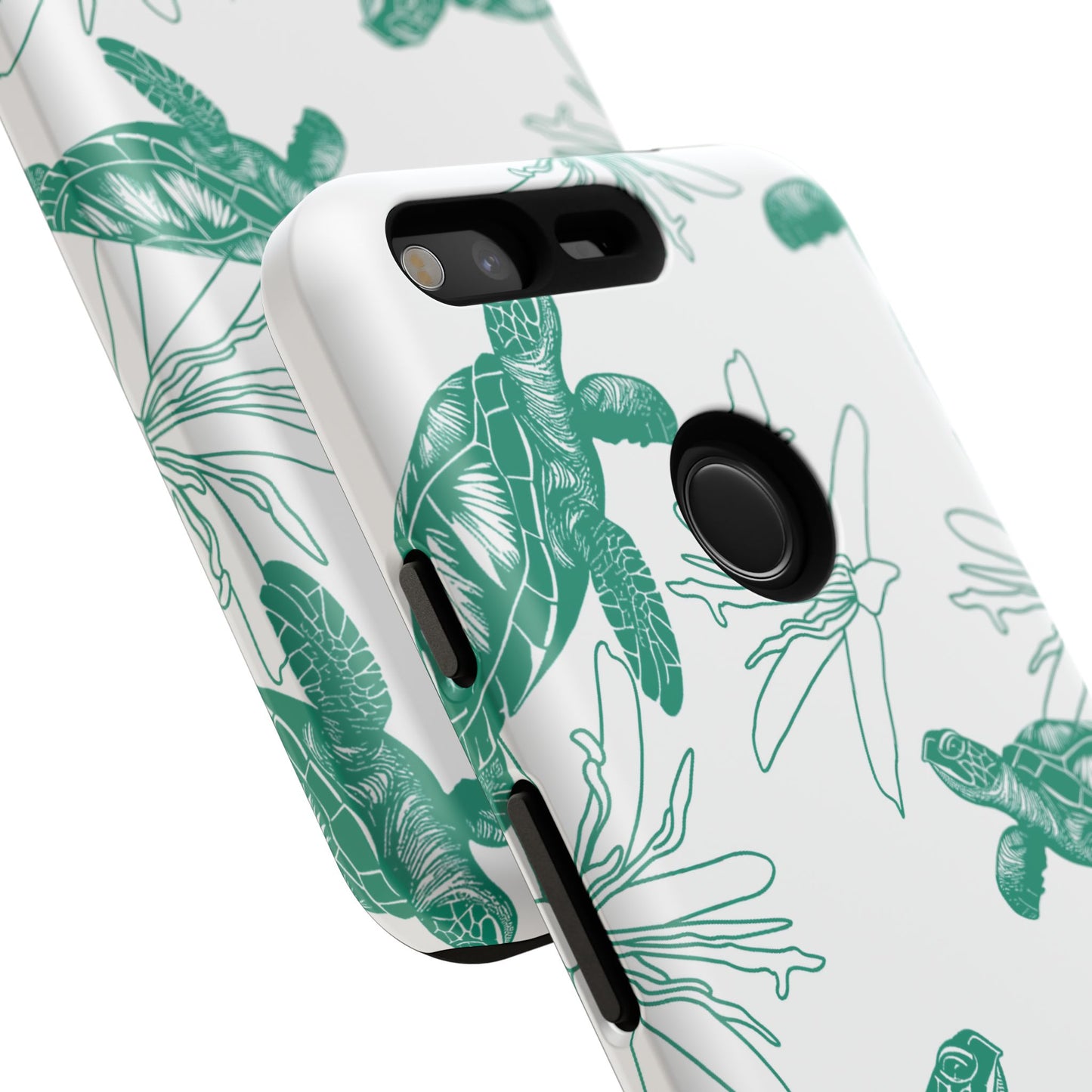 Sea Turtle Pattern Tough Phone Case — Teal Coastal Protection