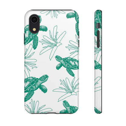 Sea Turtle Pattern Tough Phone Case — Teal Coastal Protection