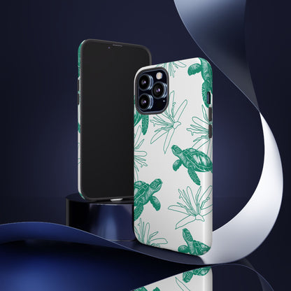Sea Turtle Pattern Tough Phone Case — Teal Coastal Protection