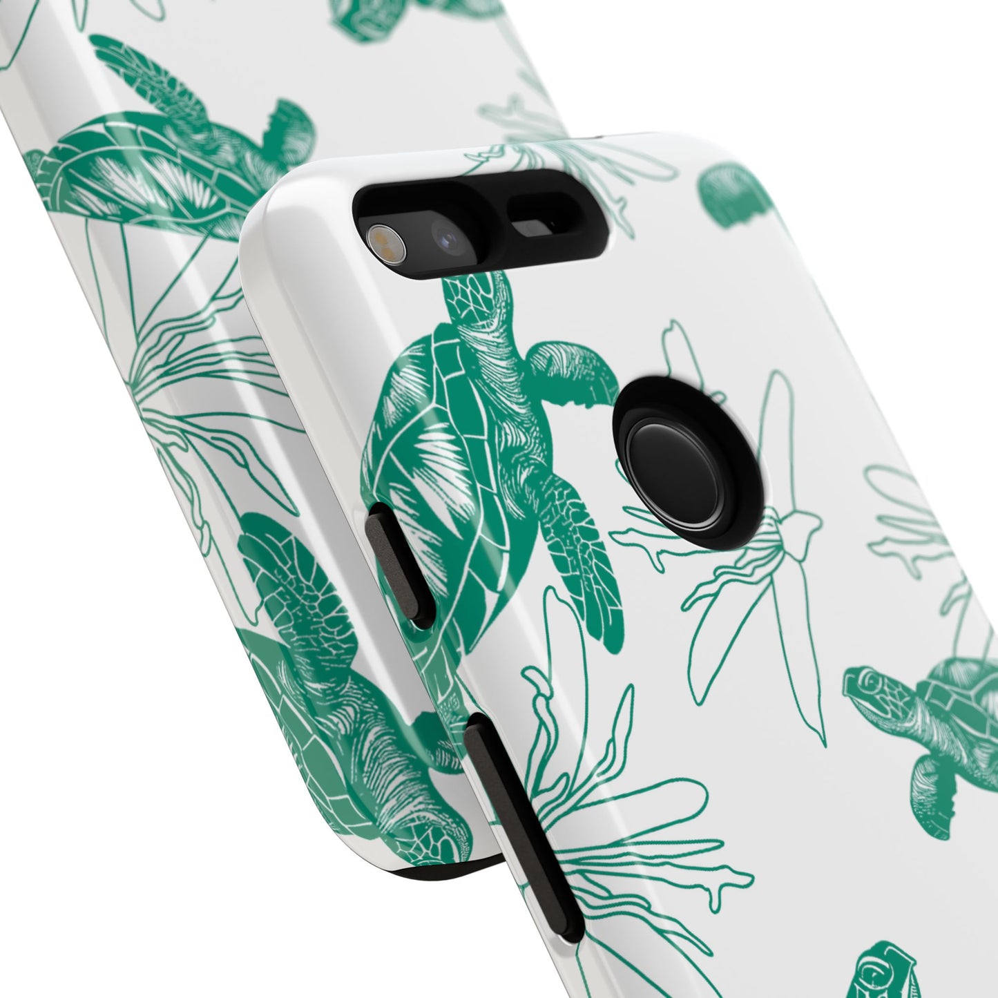 Sea Turtle Pattern Tough Phone Case — Teal Coastal Protection