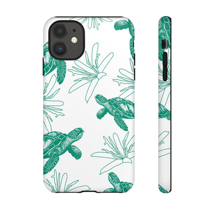 Sea Turtle Pattern Tough Phone Case — Teal Coastal Protection