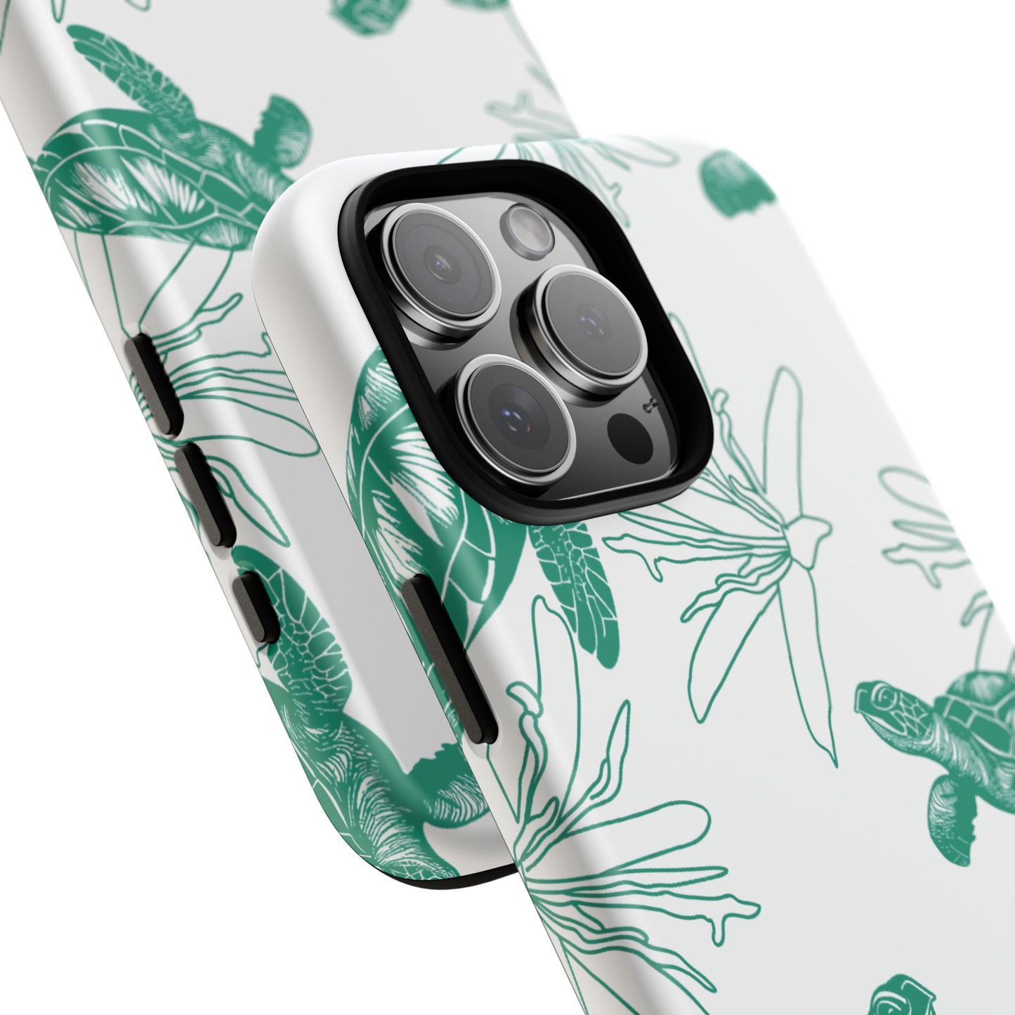 Sea Turtle Pattern Tough Phone Case — Teal Coastal Protection