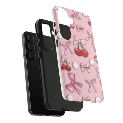 Cute Cherry & Bow Tough Phone Case