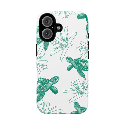 Sea Turtle Pattern Tough Phone Case — Teal Coastal Protection
