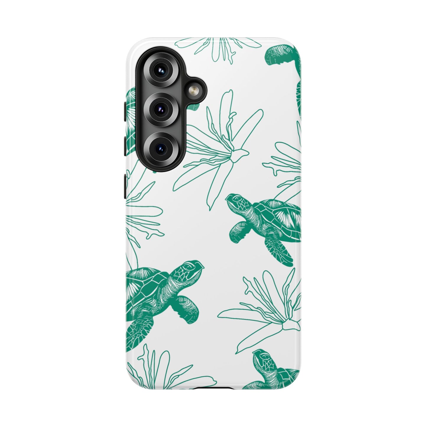 Sea Turtle Pattern Tough Phone Case — Teal Coastal Protection