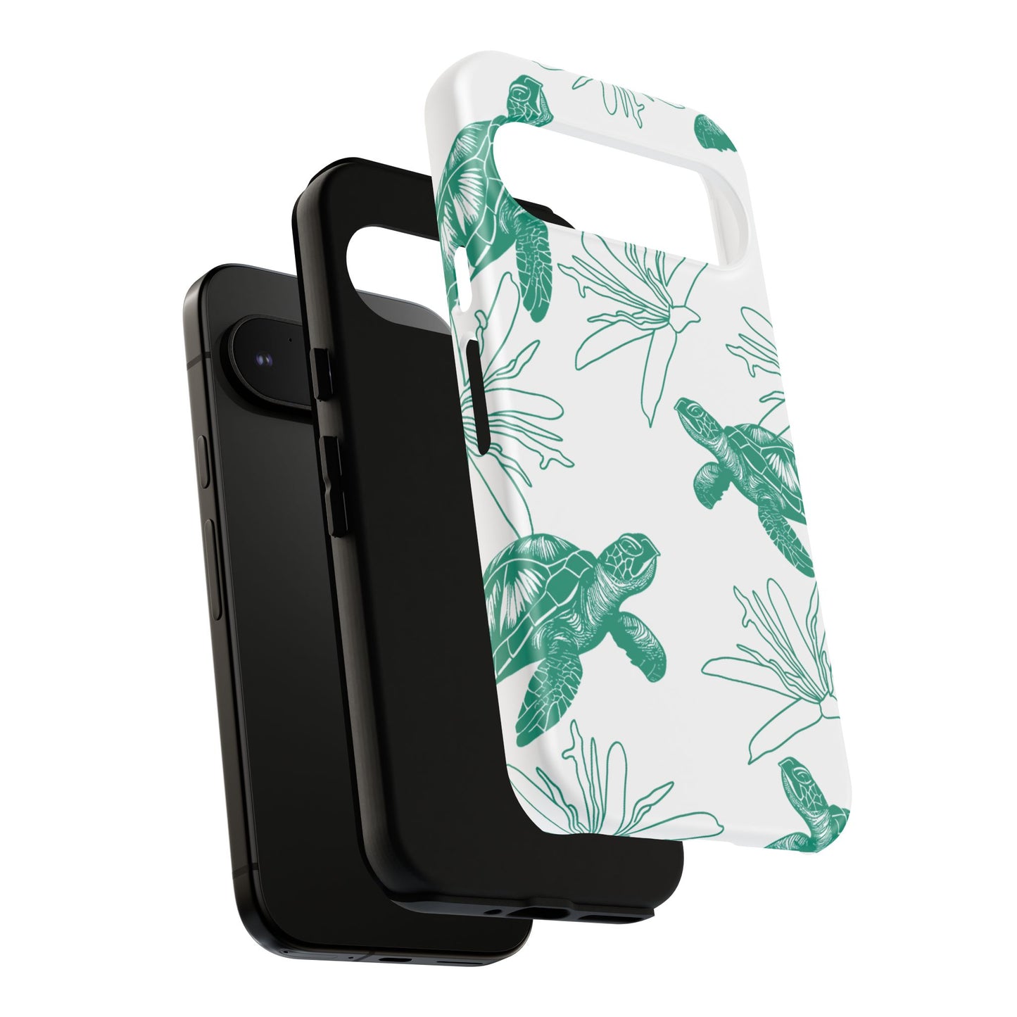 Sea Turtle Pattern Tough Phone Case — Teal Coastal Protection