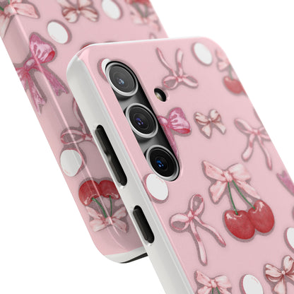 Cute Cherry & Bow Tough Phone Case