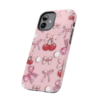 Cute Cherry & Bow Tough Phone Case