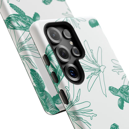 Sea Turtle Pattern Tough Phone Case — Teal Coastal Protection