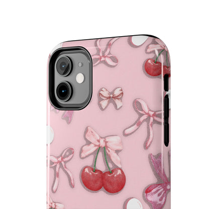 Cute Cherry & Bow Tough Phone Case