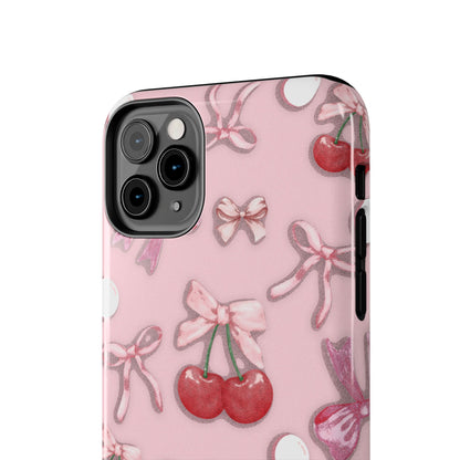 Cute Cherry & Bow Tough Phone Case