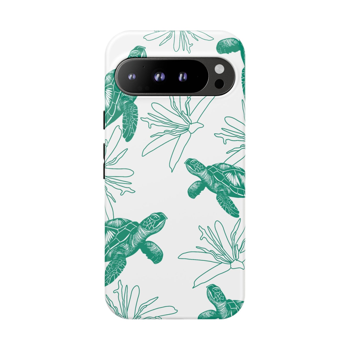 Sea Turtle Pattern Tough Phone Case — Teal Coastal Protection