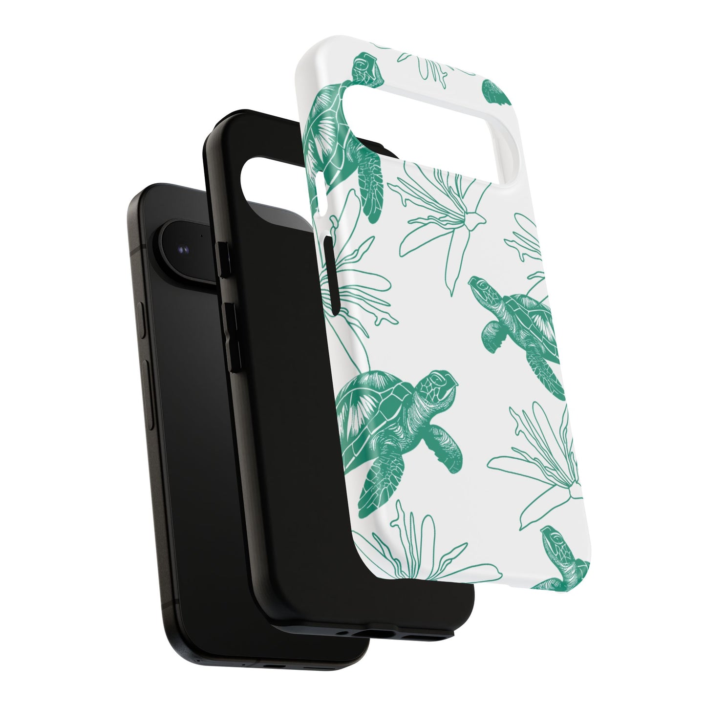 Sea Turtle Pattern Tough Phone Case — Teal Coastal Protection
