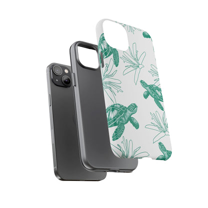 Sea Turtle Pattern Tough Phone Case — Teal Coastal Protection