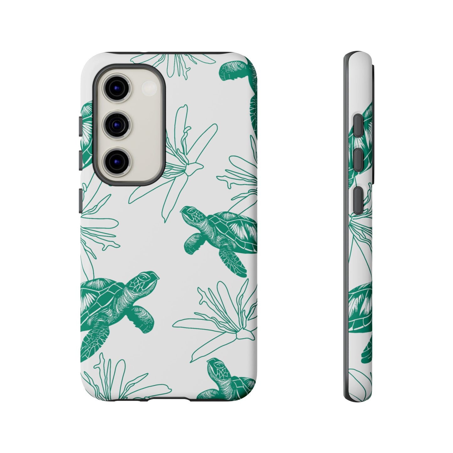 Sea Turtle Pattern Tough Phone Case — Teal Coastal Protection