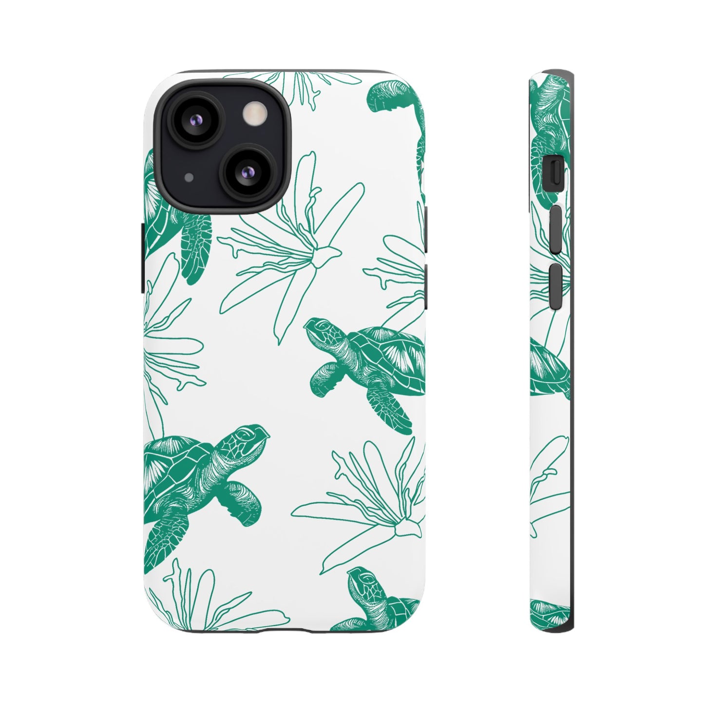 Sea Turtle Pattern Tough Phone Case — Teal Coastal Protection