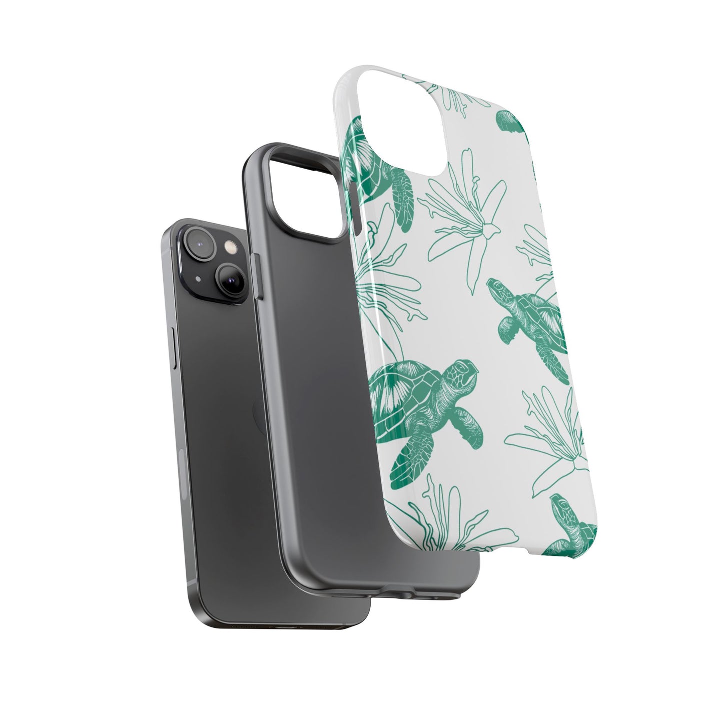 Sea Turtle Pattern Tough Phone Case — Teal Coastal Protection