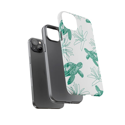 Sea Turtle Pattern Tough Phone Case — Teal Coastal Protection