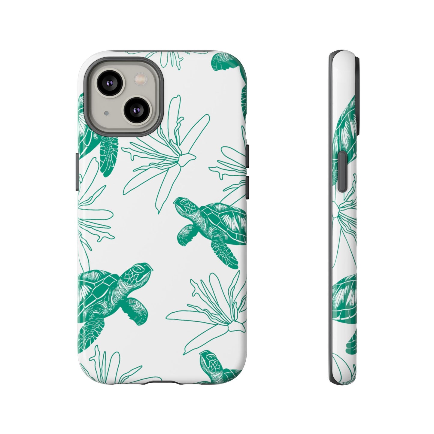 Sea Turtle Pattern Tough Phone Case — Teal Coastal Protection