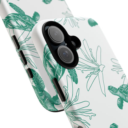 Sea Turtle Pattern Tough Phone Case — Teal Coastal Protection