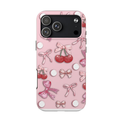 Cute Cherry & Bow Tough Phone Case
