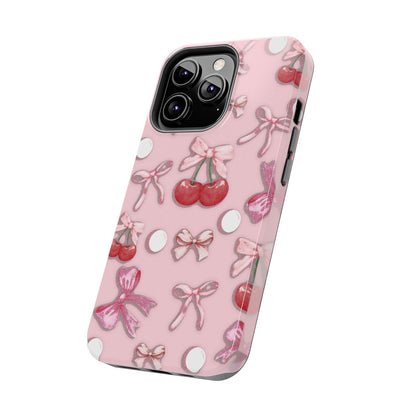 Cute Cherry & Bow Tough Phone Case