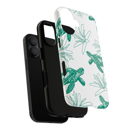 Sea Turtle Pattern Tough Phone Case — Teal Coastal Protection