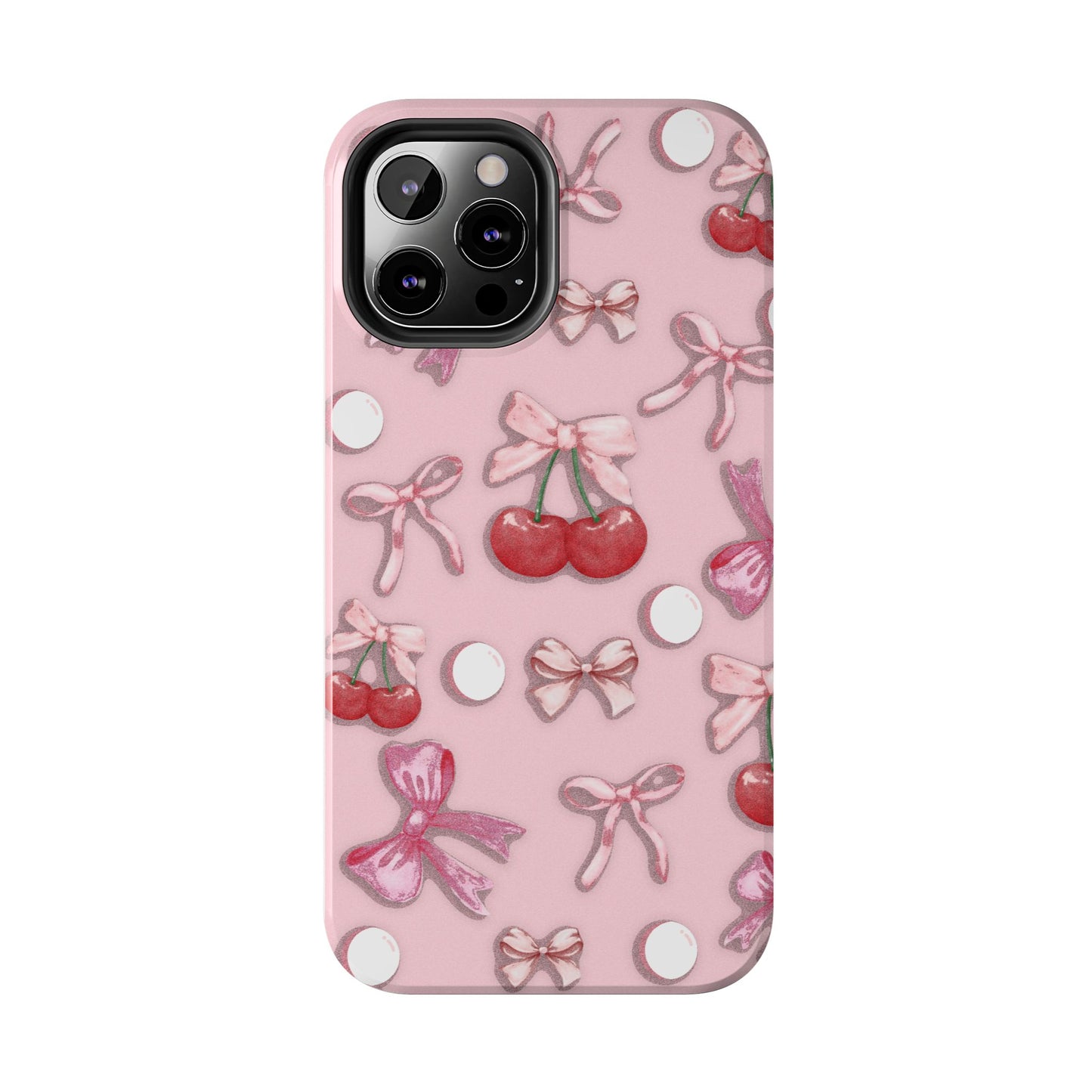 Cute Cherry & Bow Tough Phone Case