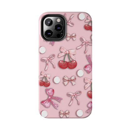 Cute Cherry & Bow Tough Phone Case